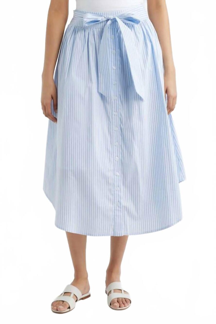 NEW DELUC chania midi skirt in striped light blue